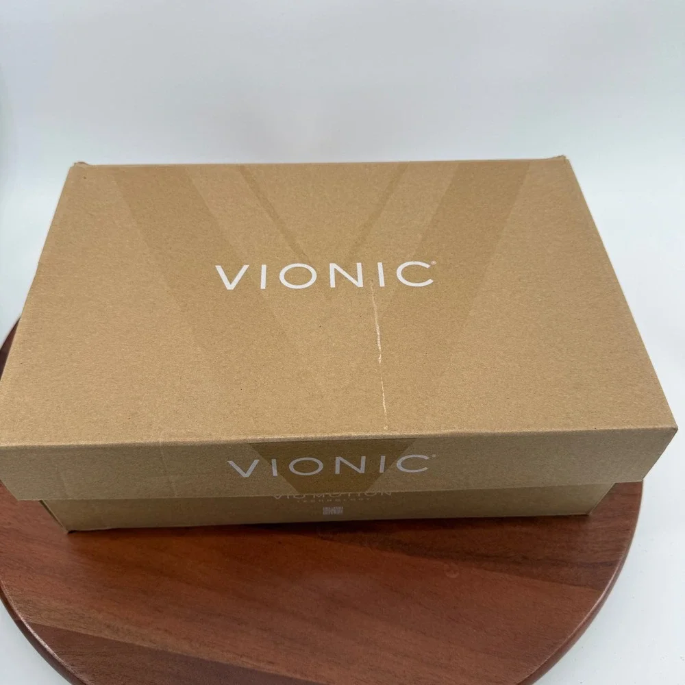 Vionic Saratoga Navy Multi Leather Espadrille Wedge Sandals Womens 11 Wide‎